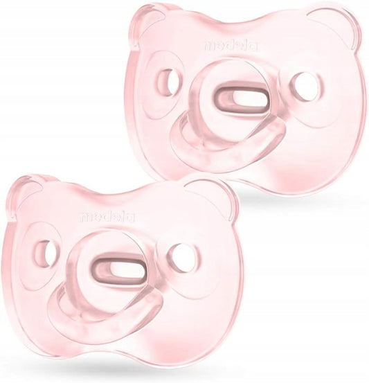 MEDELA smoczek uspokajający x 2 silikon 6-18msc SENSO PEARLS, różowy zestaw