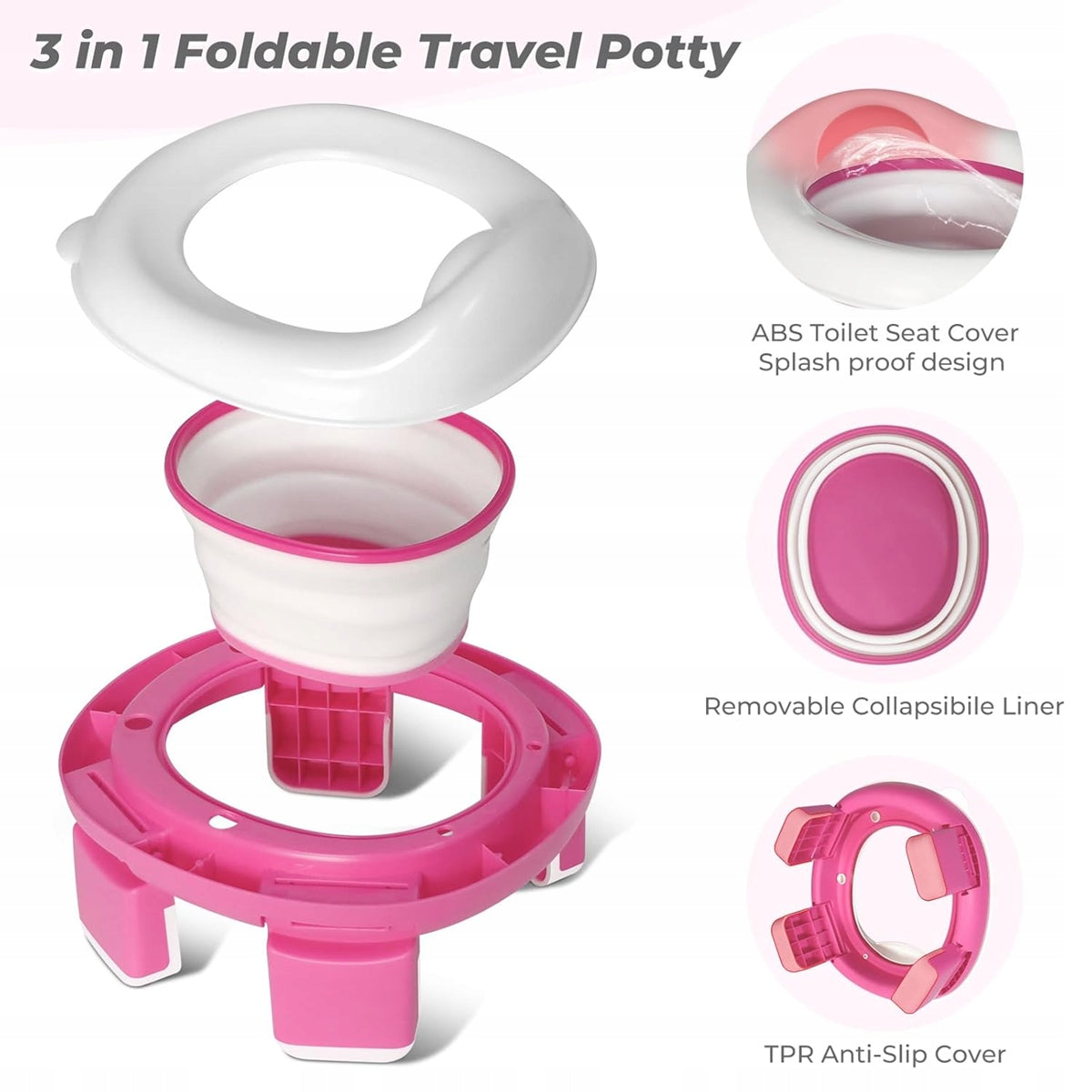 TYRY.HU 3în1 oliță turistică adaptor pentru toaletă + saci