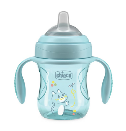 CHICCO Transition Cup cană anti-vărsare cu cioc și mânere, 200 ml, 4 luni+