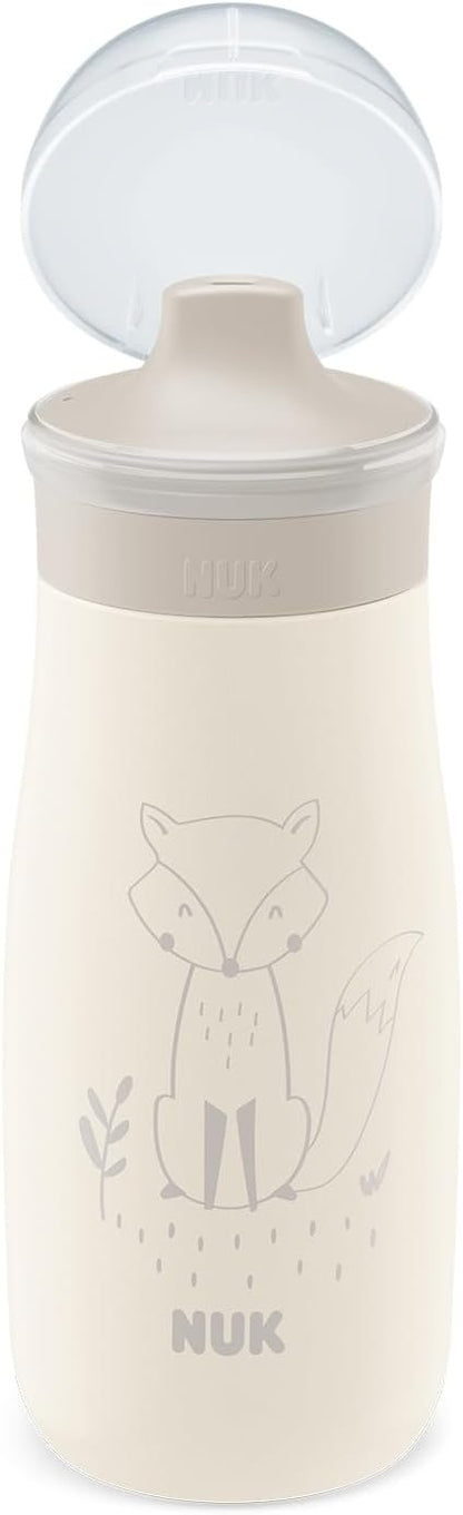 NUK Mini-Me Sip Edelstahlflasche mit festem Trinkhalm 300 ml 9 M+ FUCHS