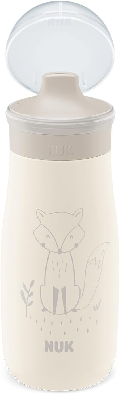 NUK Mini-Me Sip biberon din oțel cu muștiuc rigid 300 ml 9 m+ VULPE