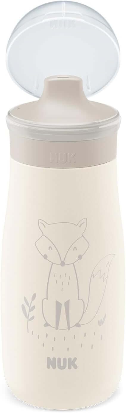 NUK Mini-Me Sip stalowa butelka z twardym ustnikiem 300 ml 9 m+ LIS, beżowa butelka z lisem