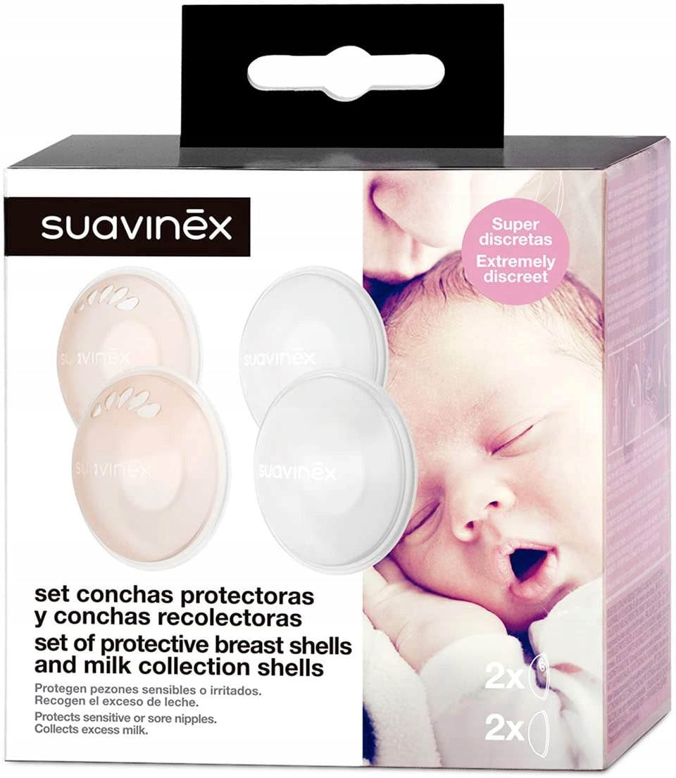 SUAVINEX cupe pentru alăptare pentru colectarea laptelui + cupe de protecție