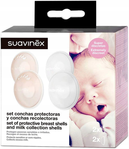 SUAVINEX cupe pentru alăptare pentru colectarea laptelui + cupe de protecție