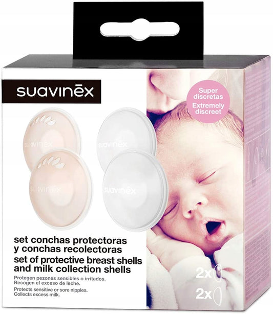SUAVINEX muszle laktacyjne do zbierania pokarmu + muszle ochronne