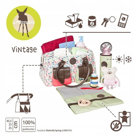 LASSIG Vintage Metro Bag torba na pieluchy i akcesoria + dodatki, vintage torba na pieluchy 100% poliester