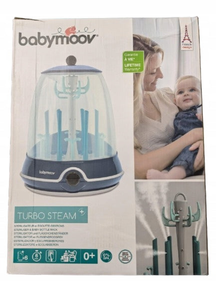 BABYMOOV Turbo Steam+ 2 az 1-ben sterilizáló, szárító, 6 üveg, 6 perc