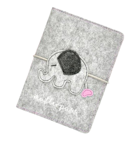BABY CHEEK husă din fetru pentru cardul de sarcină ELEFANT 13,5 x 19,5 cm