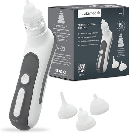 NUVITA aspirator nazal cu lumină și muzică + 3 capete, husă și pensetă