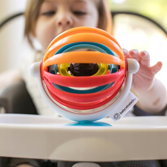 BABY EINSTEIN Sticky Spinner jucărie cu zornăitoare și ventuză, 3 luni+