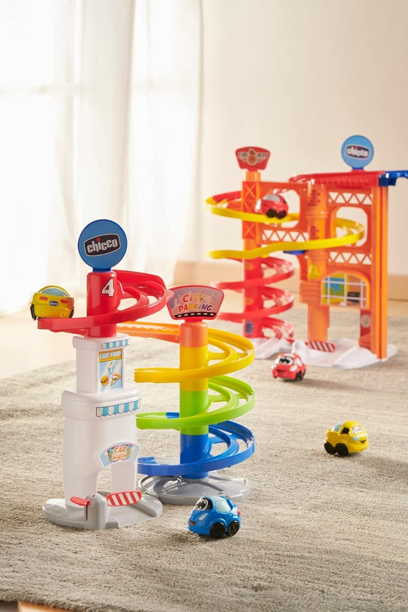 CHICCO Multilevel Car Parking multi-level parking garage + Turbo Ball car