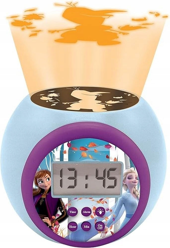 LEXIBOOK Frozen proiector 3 culori și ceas deșteptător cu afișaj LCD