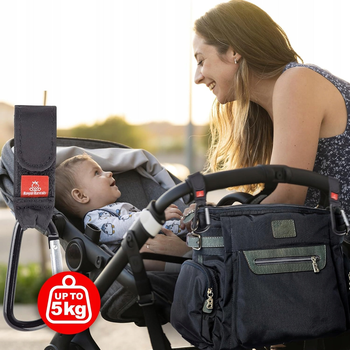 ROYAL RASCALS Taschenhaken für Kinderwagen 2 Stück