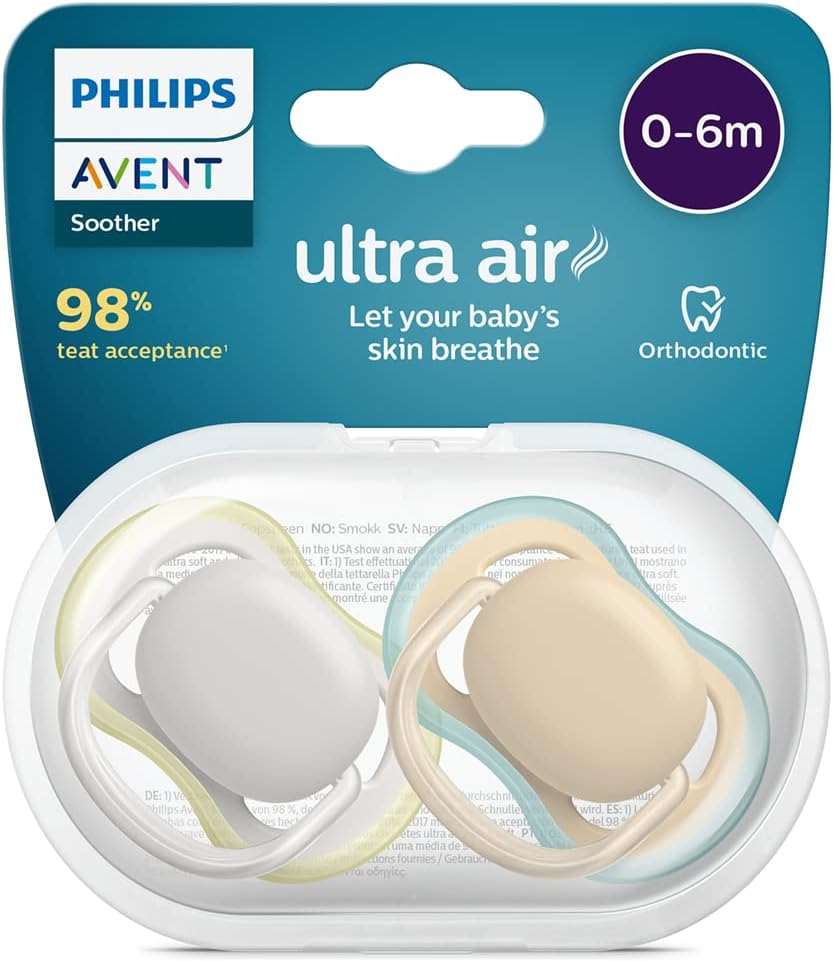 Philips Avent Ultra Air suzetă de calmare din silicon x2 0-6m