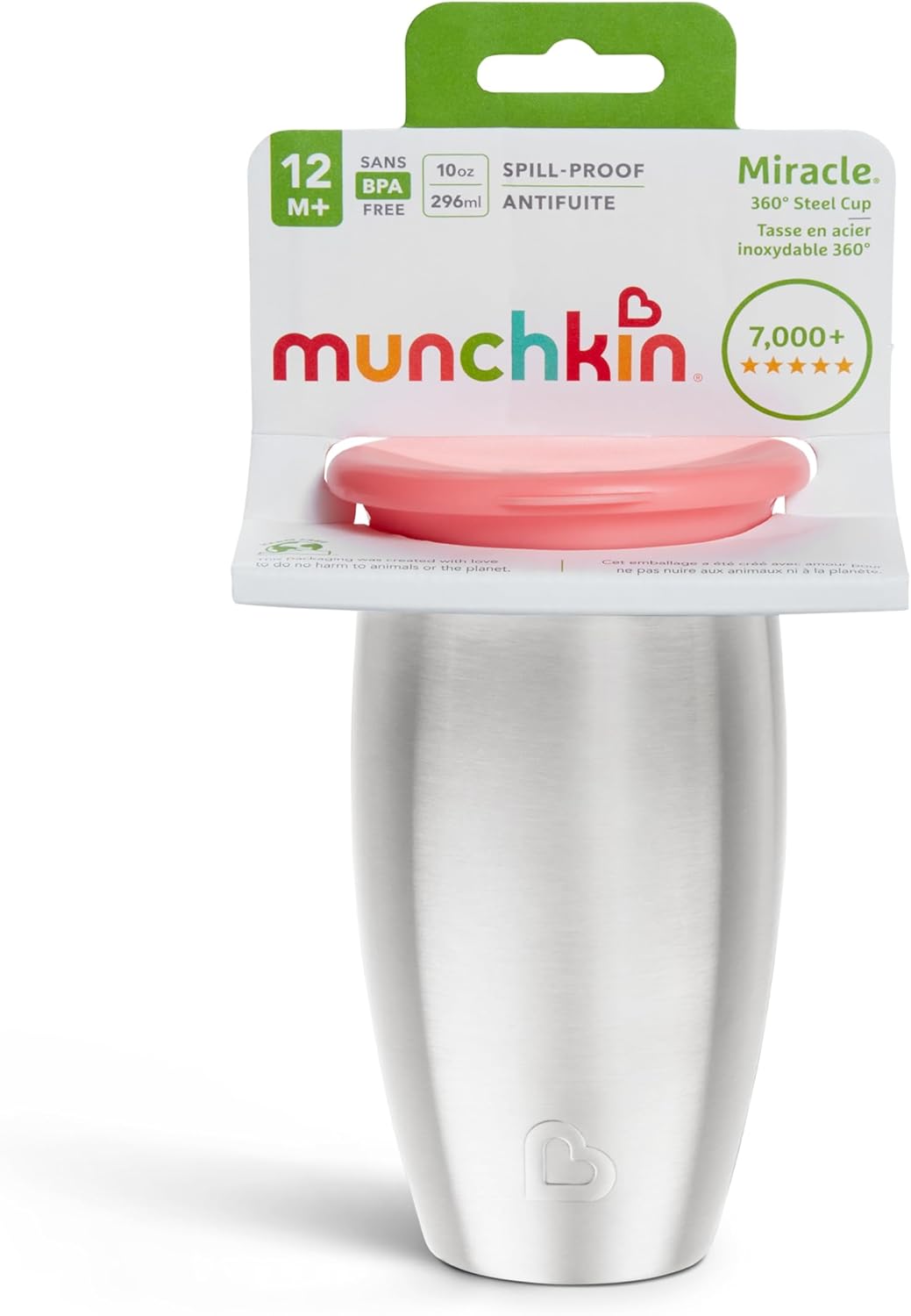 MUNCHKIN Miracle Hrnek 360 12 měsíců+ 296ml Nerezová ocel