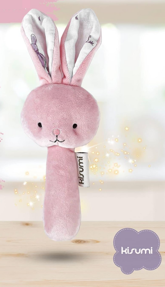 KISUMI set copripiumino, bavaglino e sonaglino peluche CONIGLIO