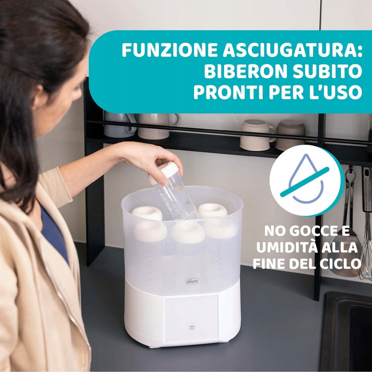 CHICCO sterilizator cu aburi cu uscător All in One