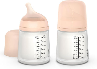 SUAVINEX sticlă ZERO ZERO 180ml x2 Debit Adaptabil (A)