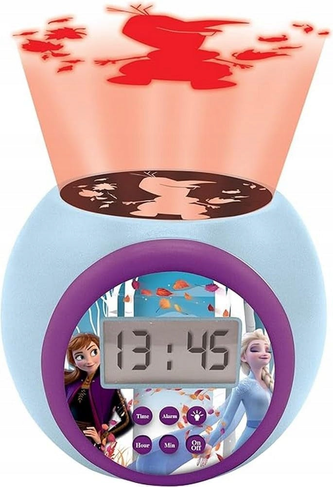 LEXIBOOK Frozen proiector 3 culori și ceas deșteptător cu afișaj LCD