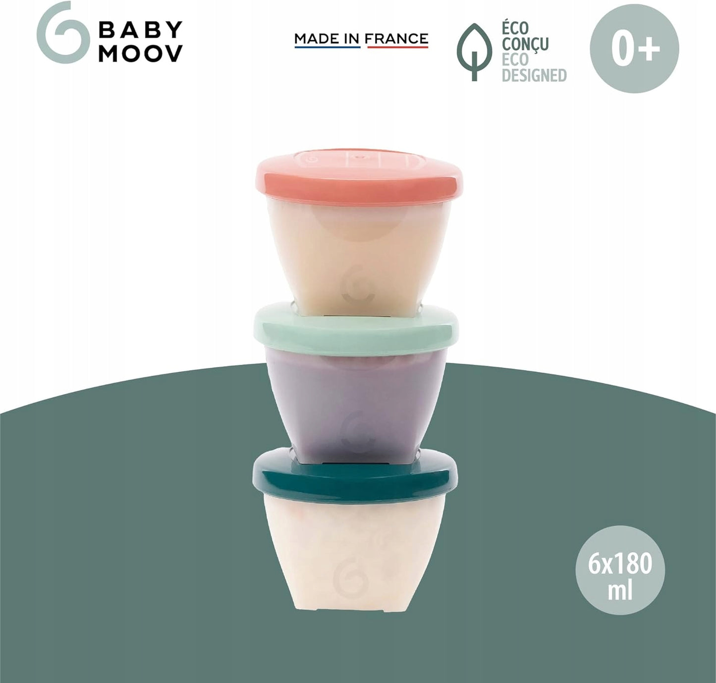 BABYMOOV Babybols pojemniki 6 x 180 ml EKO bio-materiał