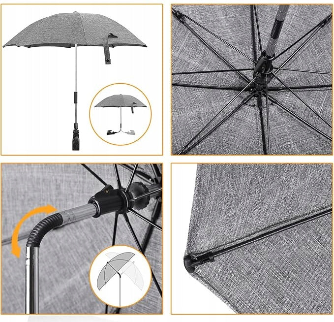 ZAMBOO umbrelă de protecție pentru cărucior diametru 73 cm raze UV impermeabil