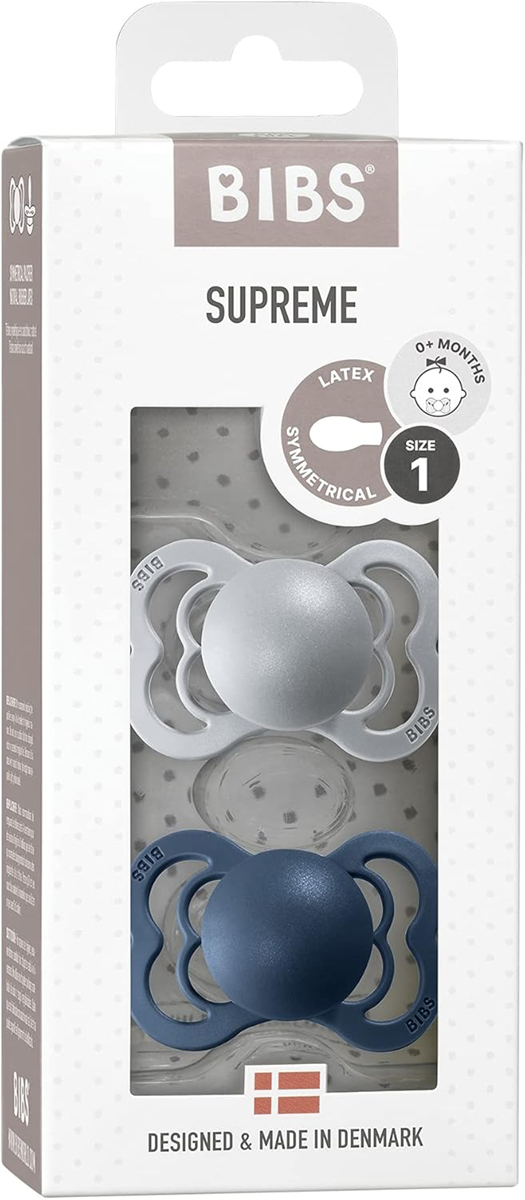 BIBS SUPREME smoczki uspokajające kauczuk 0-6msc SYMETRYCZNE