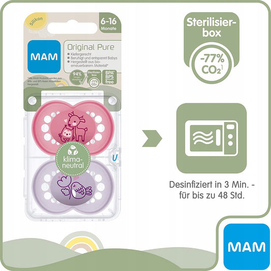 MAM ORIGINAL PURE fopspeen x2 6-16 m