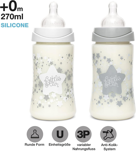 starter set of baby bottles ex-display condition, packaging slightly damaged, bottles almost perfect