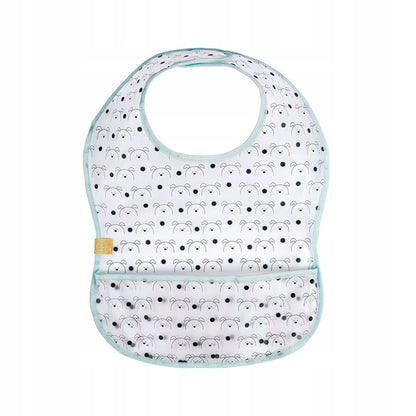 LASSIG plastic bib with hook-and-loop fastening and pocket, 6–24 months
