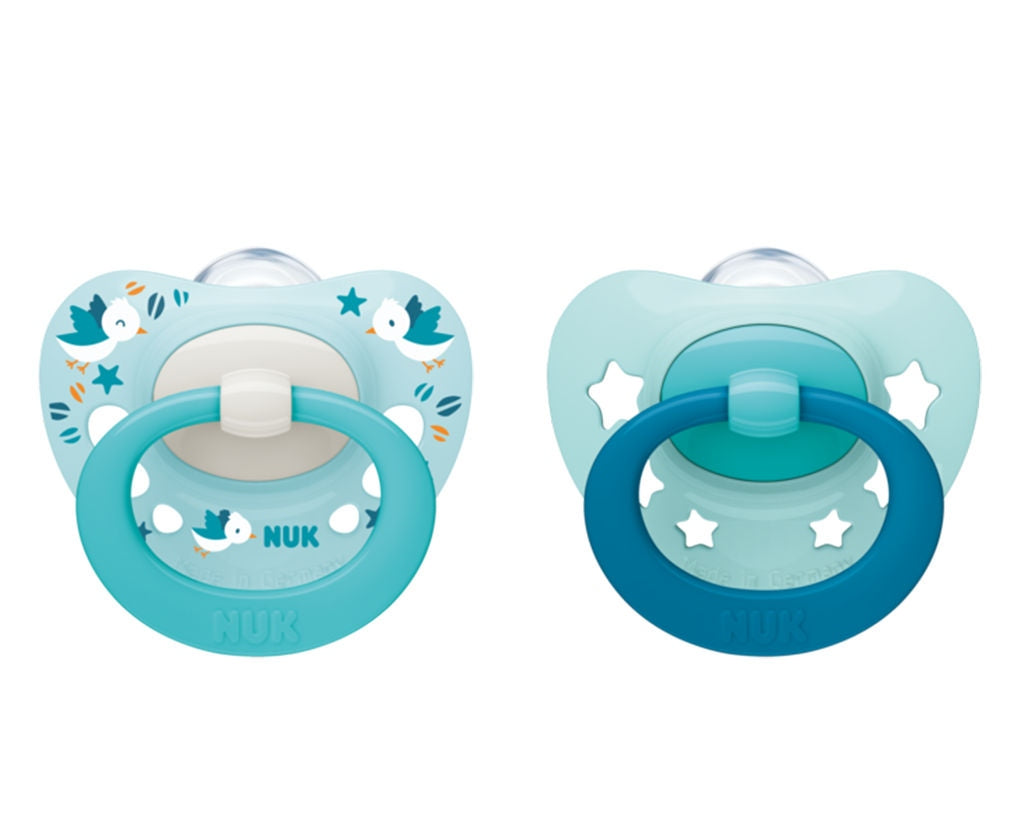 NUK Signaturesoother x2, storage boxage 0-6 monthssiliconeBPA and BPS freePost-auction condition, almost