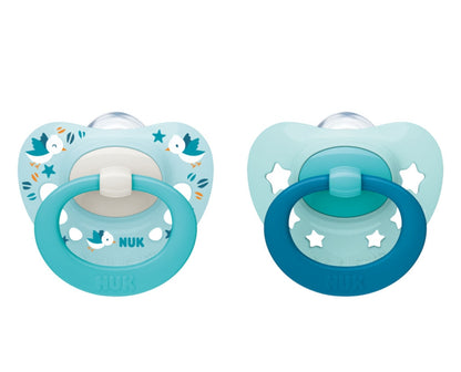 NUK Signaturesoother x2, storage boxage 0-6 monthssiliconeBPA and BPS freePost-auction condition, almost