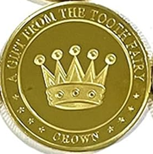 BRADOC Zâna Măseluță monedă metalică placată cu aur pentru sub pernă 4 cm COROANĂ