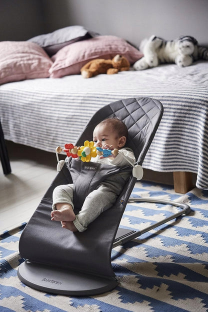 BabyBjorn Flying Friends colors: red, yellow, blue