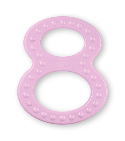 NUK inel de dentiție din silicon 2 bucăți 6,5 x 8 cm 0+