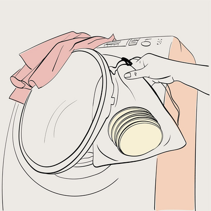 MOM'S PADS tampoane de alăptare din bambus x14 + săculeț pentru spălare, portfard