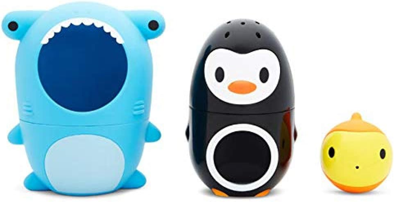 MUNCHKIN Sharky & Pals jucărie de baie 3în1 pește, pinguin, rechin