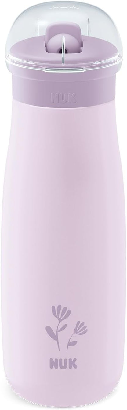 NUK Mini-Me Flip Edelstahlflasche mit Strohhalm und Mundstück 500 ml 12m+
