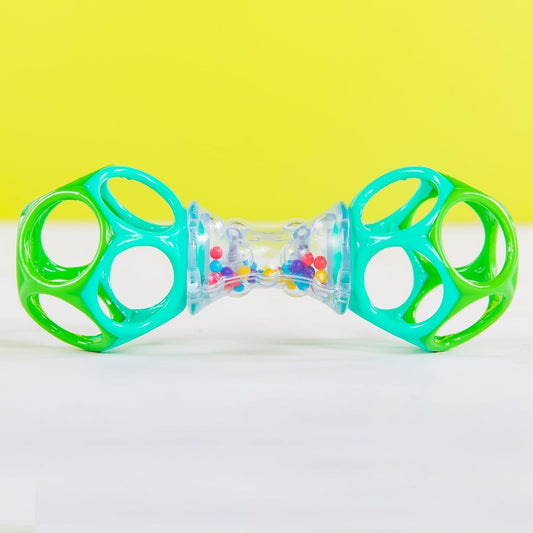 BRIGHT STARTS Oball Shaker jucărie de dentiție tip prindere cu zornăitoare, 14,5 cm