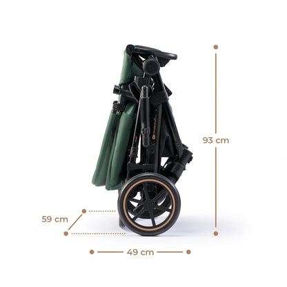 KINDERKRAFT PRIME2 PRO 3w1 wózek wielofunkcyjny do 22kg + fotelik MINK PRO – DARK GREEN – zdjęcie 5