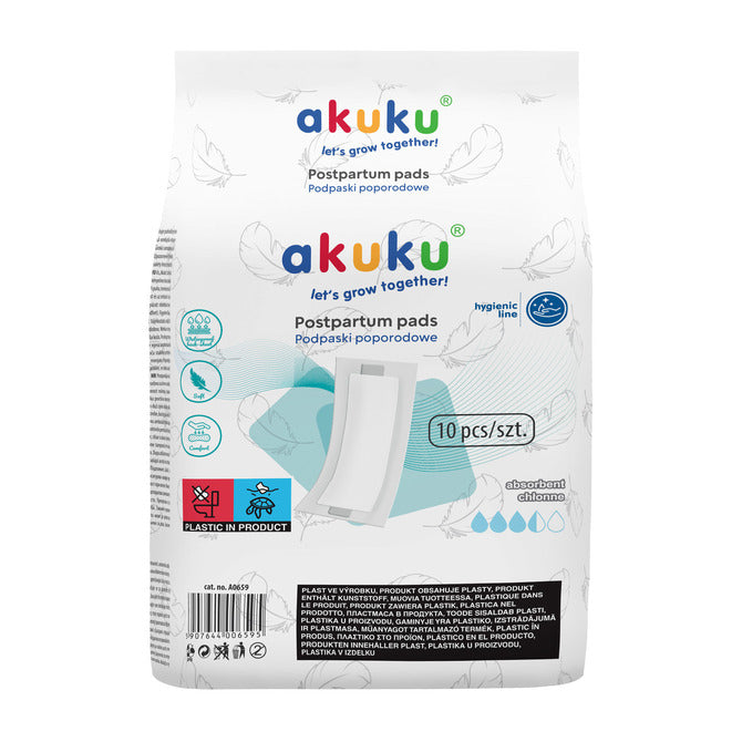 AKUKU absorbantă post-partum 14,5x36,5 cm 10 buc.