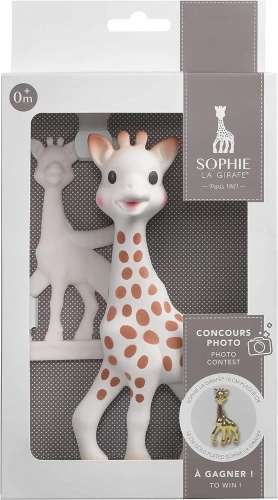Girafa Sophie set inel dentiție natural SO PURE 18CM + mai mic