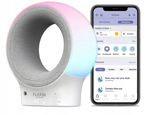 HUBBLE Eclipse baby monitor difuzor Bluetooth aplicație HUBBLE CLUB