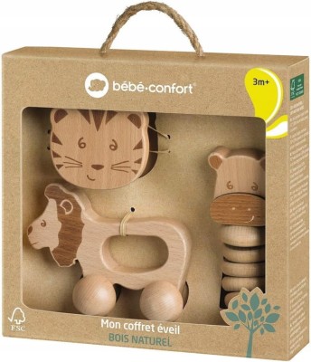 Set de jucării din lemn cu zornăitoare BEBE CONFORT 3 luni+