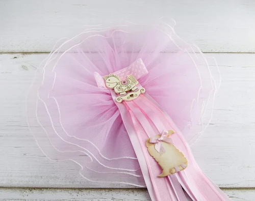 MARELI fundiță pentru nașterea copilului 32 cm ceramică tul satin