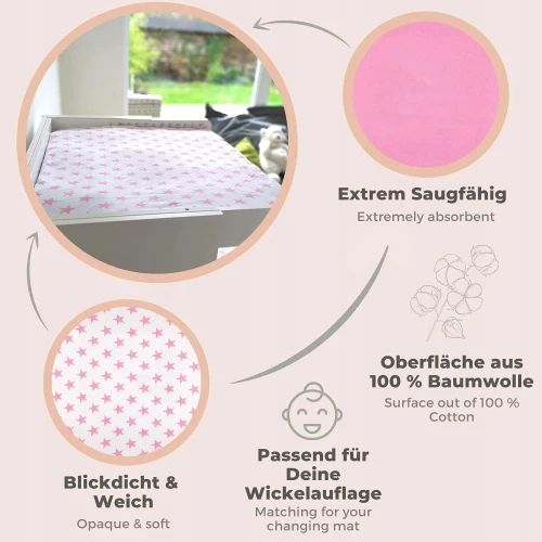 LILLY&BEN husă pentru salteluță de înfășat frotir 50x70 x2