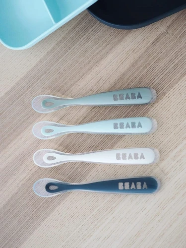 Set de lingurițe din silicon BEABA, 4 bucăți
