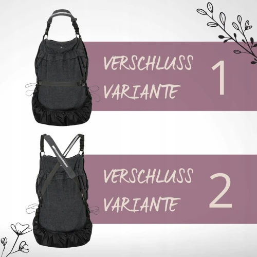 HOPPEDIZ husă pentru marsupiu 3în1 cu guler și mănuși