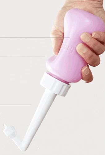 FRIDA Mom sticlă pentru îngrijire postpartum Peri 295 ml + husă