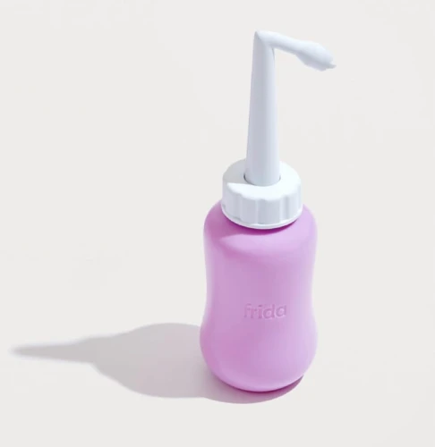 FRIDA Mom sticlă pentru îngrijire postpartum Peri 295 ml + husă