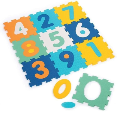 LUDI covoraș puzzle pliabil 2în1 cifre 90x90